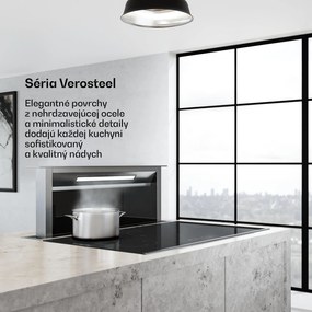 Klarstein Verosteel vstavaný digestor, Minimalistický, výkonný, EEC A++, 906,2 m³/h, 90 cm