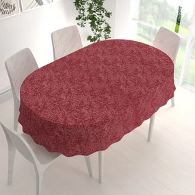 Biante Veľký teflónový oválny obrus TF-036 Venezia vínovo červený 160x200 cm
