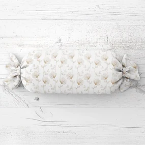 Biante Vankúš valec bonbon Sandra SA-252 Béžové poľné kvety 15x80 cm