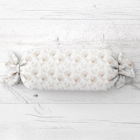 Biante Vankúš valec bonbon Sandra SA-252 Béžové poľné kvety 15x40 cm