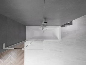 Mexen Velar L, 2-krídlová posuvná vaňová zástena 90 x 150 cm, 8mm číre sklo, brúsená oceľ, 896-090-003-01-97