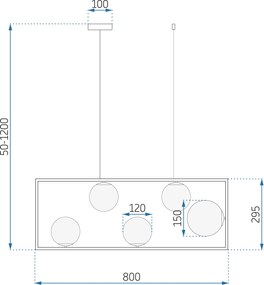 Toolight Toolight, stropné svietidlo 5xE27 APP1020-5CP, zlatá, OSW-05558