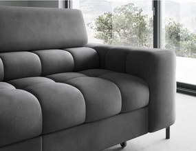 Tmavosivá zamatová rozkladacia/s úložným priestorom rohová pohovka (ľavý roh/do L) Ferucce – ELTAP