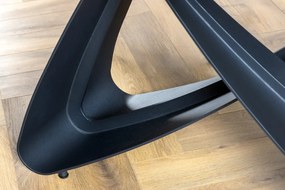 Jedálenský stôl TOMTOC 180-220-260 cm - keramický mramorový vzhľad rust/čierna