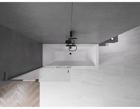 Mexen Velar L, 2-krídlová posuvná vaňová zástena 90 x 150 cm, 8mm sklo námraza, grafitová, 896-090-003-31-95