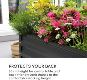 Blumfeldt High Grow Straight, vyvýšený záhon, 200 x 60 x 100 cm, 1200 l, oceľ