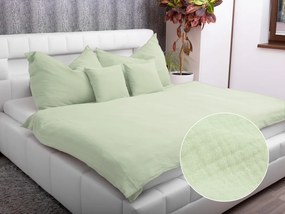 Biante Mušelínové posteľné obliečky Nature MSN-030 Pastelovo pistáciové Jednolôžko 140x200 a 70x90 cm