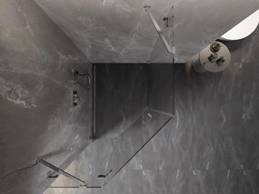 Mexen Lunar, päťuholníkový sprchový kút s ľavým sklonom 80 x 100 cm, 8mm číre sklo, chrómový profil, 831-080L-100P-01-00-L