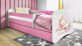 XXXLutz POSTEĽ PRE DETI A MLÁDEŽ 80/160 cm, biela, pink MID.YOU - Detské izby - 00214200023P