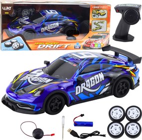 LEAN Toys Športové diaľkovo ovládané RC auto s podsvietenou karosériou, driftové, modré