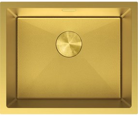 Mexen Trixo, 1-komorový nerezový drez 540 x 440 mm, brúsená zlatá, vzor voština, 6414541000-55HC