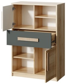 Dvojdverová komoda so zásuvkou Aurin CH-2D/1DR - pieskový artisan / biela / antracit