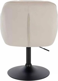 LuxuryForm DESIGN Stolička AVOLA VELUR na čiernom tanieri - krémová