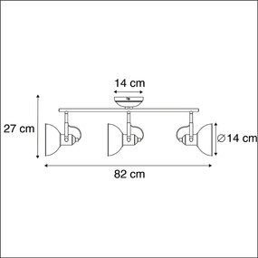 Romantické bodové svietidlo medené 3-svetlo - Tommy