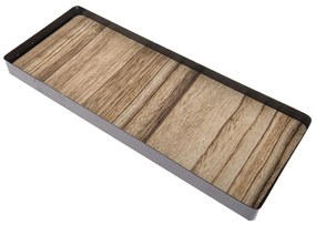 Kovová tácka s dreveným dnom Dienen, 40 x 13 cm