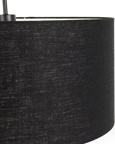 Moderné závesné svietidlo čierne s čiernym tienidlom 50 cm - Combi 1