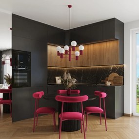 Luster Halo, 6x biele sklenené tienidlo, bo