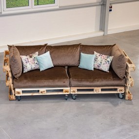 Golden Garden Paletové sedenie GG93/1 - Podsedáky a Vankúše "FIT IN" 120cm x 80cm x 15cm - penový granulát - capuccino
