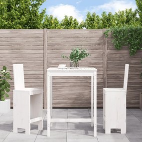 3-dielna záhradná barová súprava biela borovicový masív 3157764