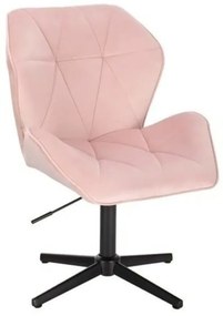 LuxuryForm DESIGN Stolička MILANO MAX VELUR na čiernom kríži - svetloružová