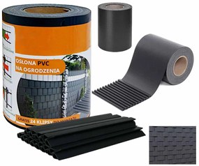 Ekspand Tieniaca fólia na plot 19cm x 35m 450g/m2 Grafitová + spony 24ks