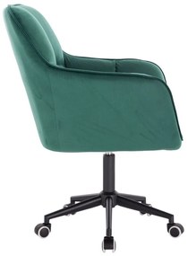 LuxuryForm DESIGN Kreslo AMALFI VELUR na čiernej podstave s kolieskami - zelené
