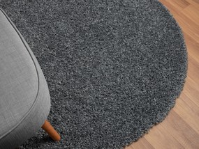 My Flair, Kusový koberec My Shaggy dunkelgrau kruh, 100x100 (priemer) kruh, šedá, chodba / predsieň