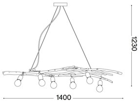 Ideal Lux - Luster na lanku DRIFTWOOD 6xE27/60W/230V guava