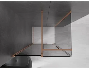 Mexen Velar, sprchový kút s posuvnými dverami 110 x 80 cm, 8mm šedé sklo, medená matná, 871-110-080-41-65