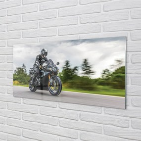 Obraz plexi Motocykel cesty mraky neba 125x50 cm