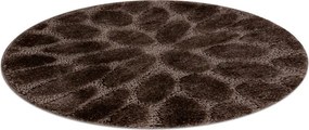 Kúpeľňový koberček SUPREME STONES kamienky, hnedý kruh