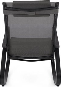 Antracitové kovové záhradné kreslo Ercolano – Bizzotto