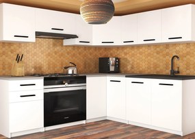 Kuchynská linka Belini 360 cm biely mat s pracovnou doskou Lidiauniqa2  TOR LIDIAUNIQA2/4/WT/WT/0/B1