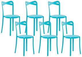 Sada 6 jedálenských stoličiek modrá CAMOGLI Beliani