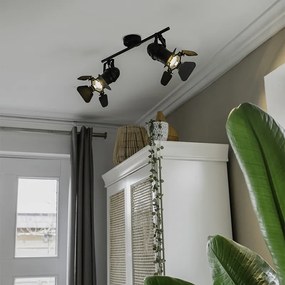 Priemyselné bodové svetlo čierne 2-žiarovkové s klapkami - Movie