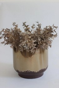 Hnedý perleťový keramický kvetináč 24cm