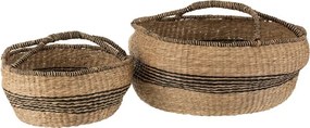 Sada 2 prírodných košov pletených z morskej trávy Urille - Ø 60 * 26 cm
