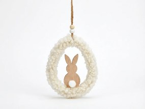 Závesné drevené vajíčko BUNNYA - viac farieb Farba: Krémová