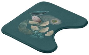 Tyrkysová WC kúpeľňová predložka 45x45 cm Ginkoblue – douceur d'intérieur