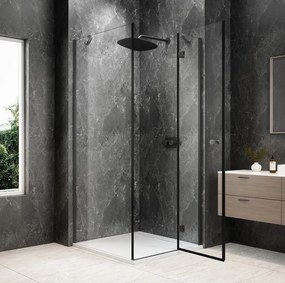 Polysan Polysan, GLOBE GUN METAL štvorcová sprchová zástena 800x800mm, číre sklo, pravé, GB1080-3215RGM