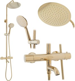 Rea Lungo, sprchový set s vaňovým výtokom, zlatá lesklá, REA-P4114