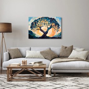 Obraz – Mozaika – slnko a strom II. (90x60 cm)