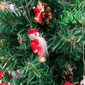 Sada vianočných drevených ozdôb RED JOY červená, 30 ks