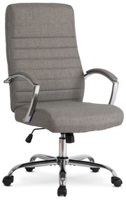 Vintino kancelárska otočná stolička LEONARD siva s chrómovými nohami a vysokým operadlom