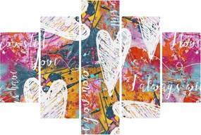 Obraz - Srdce na abstraktnom pozadí (150x105 cm)
