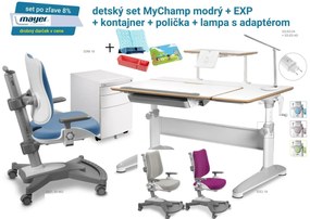 MAYER Rastúci stôl EXPERT 32E2 18 biely + MyChamp + polička + kontajner + lampa adapt