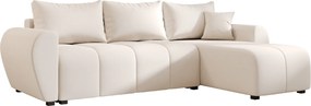AKCIA Rozkladacia obojstranná sedacia súprava do L SEVIO 246x145 cm, krémová + 2 vankúšiky ZADARMO II. akosť