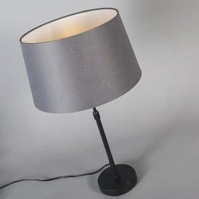 Stolná lampa čierna so sivým tienidlom 35 cm nastaviteľná - Parte