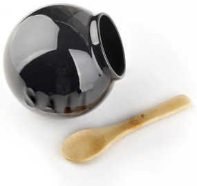 Porcelánová soľnička s lyžičkou Modern, 10x9 cm