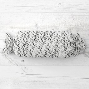 Biante Vankúš valec bonbon Sandra SA-310 Čierne hviezdičky na bielom 15x40 cm